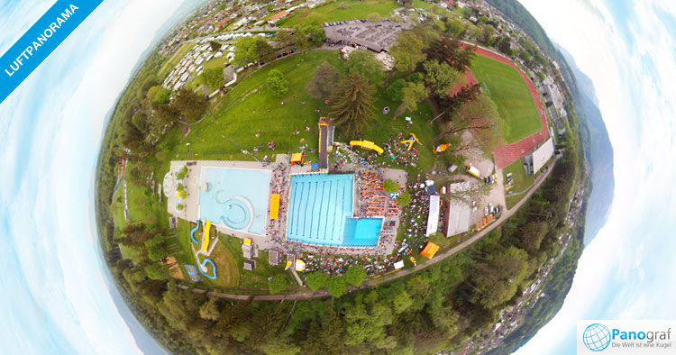 360 Luftpanorama Corona Sprungtag in Feldkirch